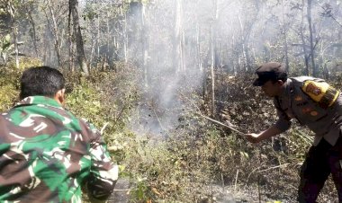 Respon-Cepat-Call-Center-110-Polres-Ngawi,-Kebakaran-Lahan-di-Bukit-Gogor-Sine-Berhasil-Dipadamkan